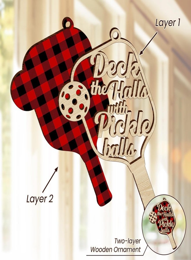 FLAGWIX Christmas Pickleball Gifts for Women Men - Wooden Christmas Ornaments 2025 for Tree Decorations - Birthday Gifts for Pickleball Lovers Friend, Xmas Decorations Pickleballs Ornaments - Image 5